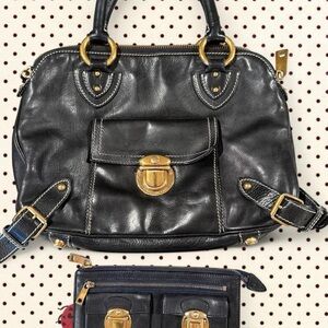 Marc Jacobs leather bag + matching wallet set 🖤 Y2K designer bundle